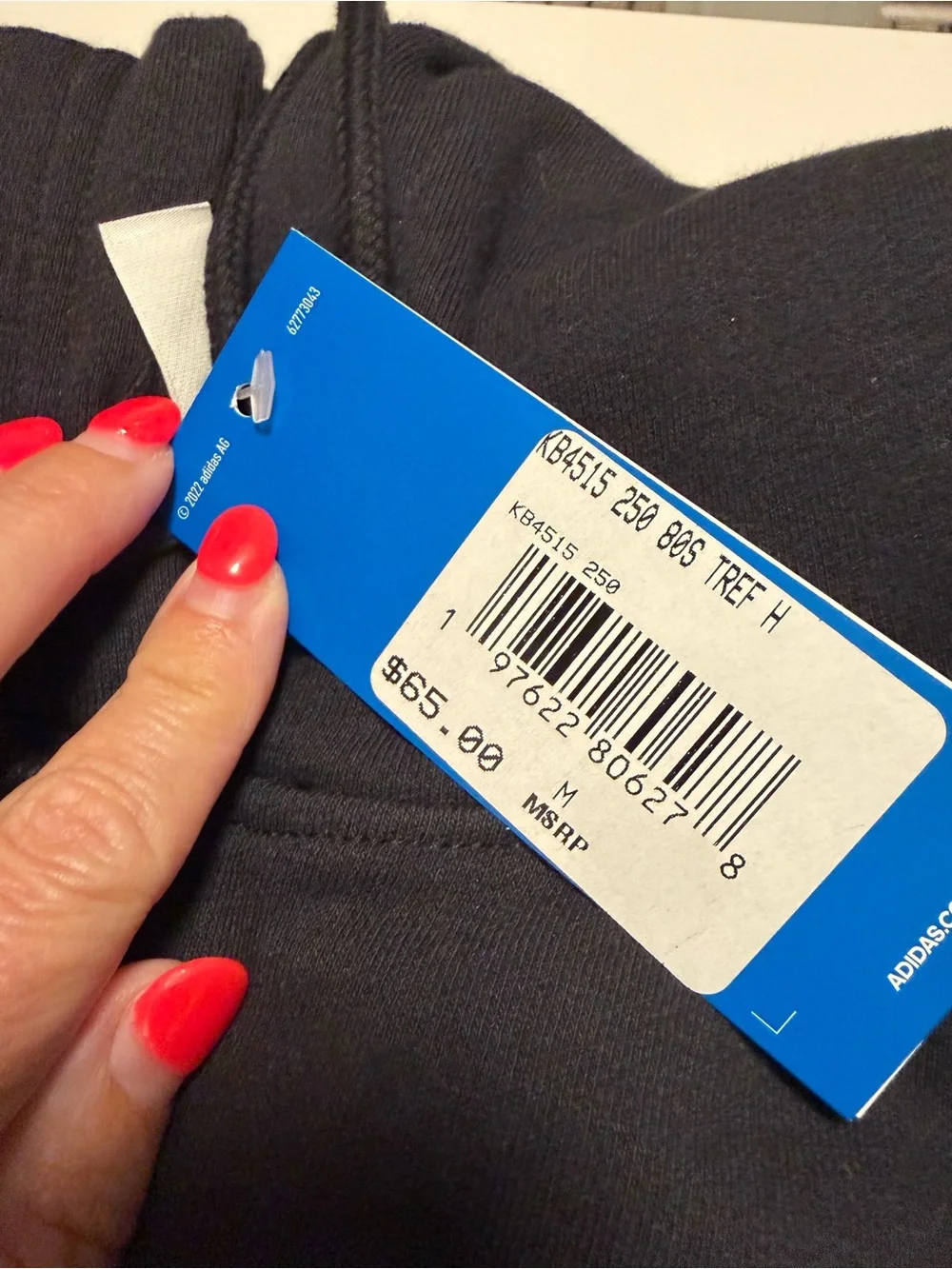 Adidas Hoodie Black Sweatshirt with Blue Logo Graphic